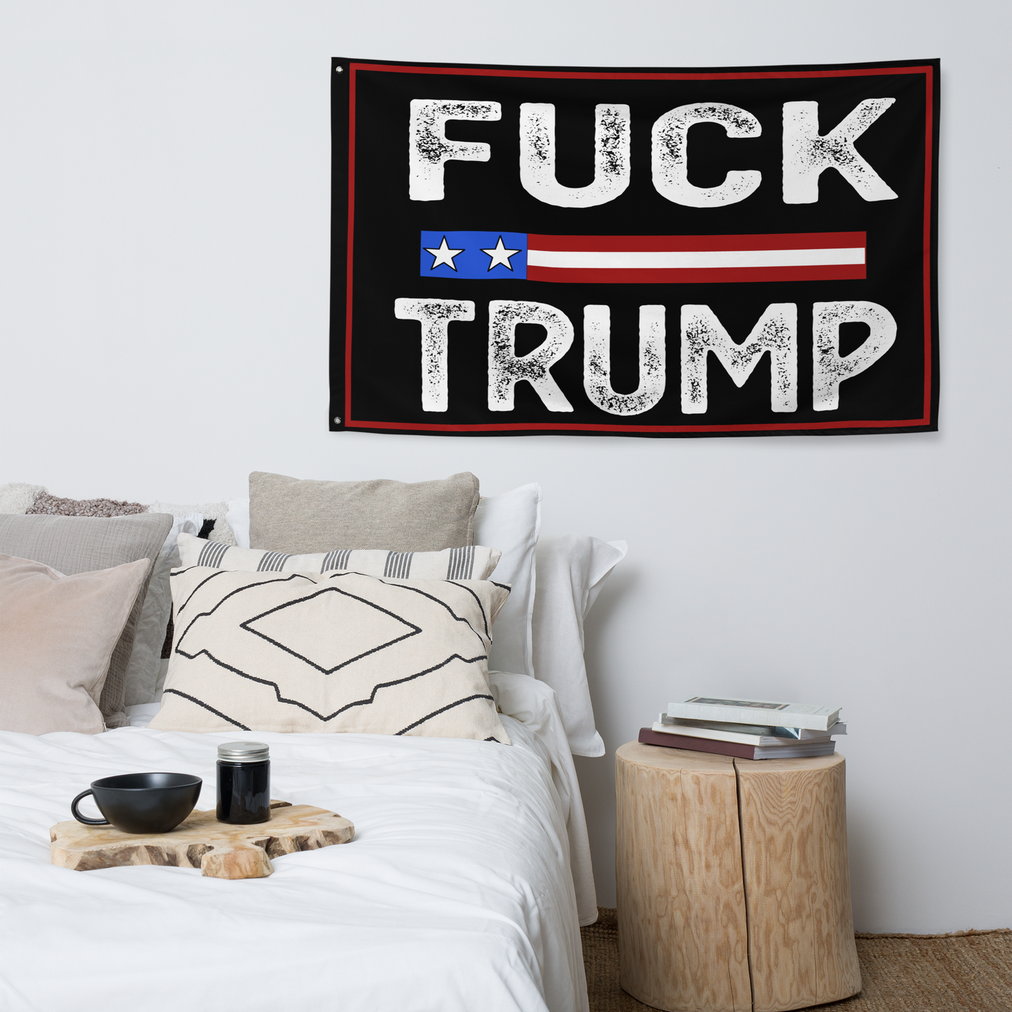 F*ck Trump Flag – Anti-Trump Political Banner with Two Stars – Protest Flag for Home, Yard, or Rally
