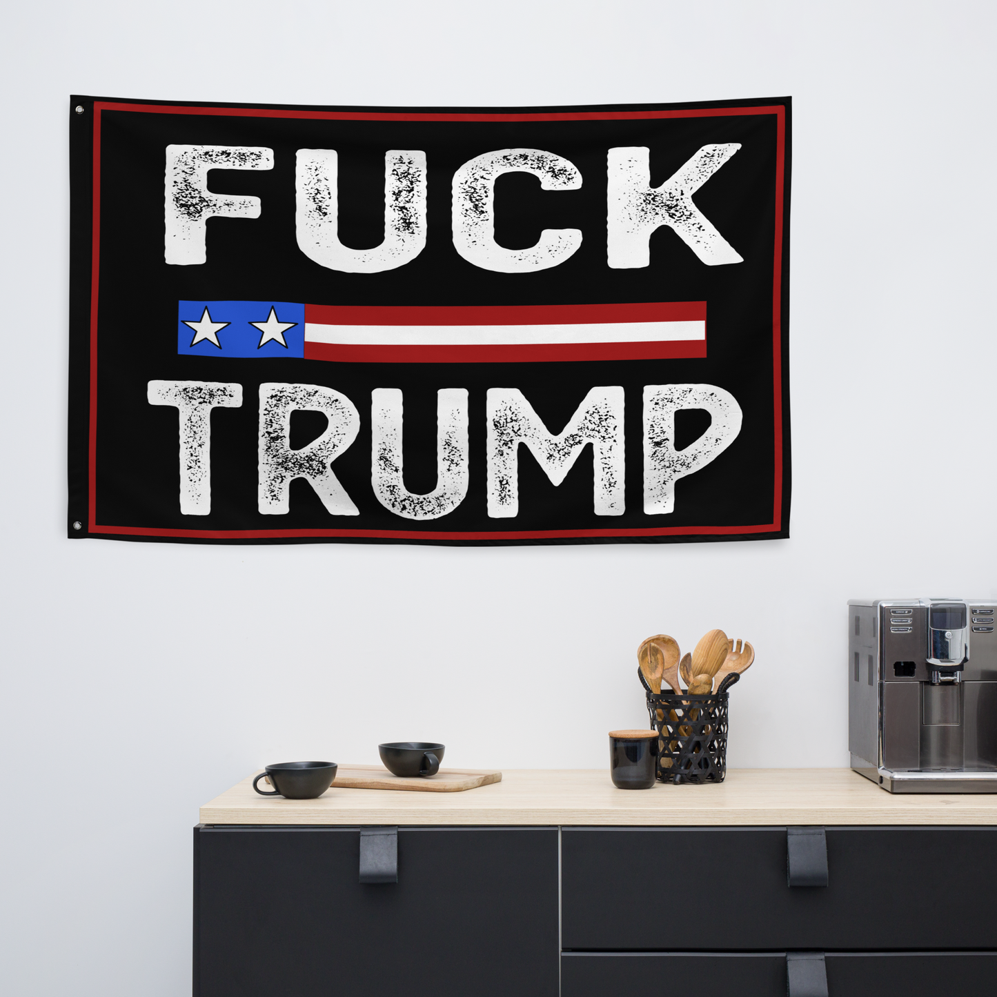 F*ck Trump Flag – Anti-Trump Political Banner with Two Stars – Protest Flag for Home, Yard, or Rally