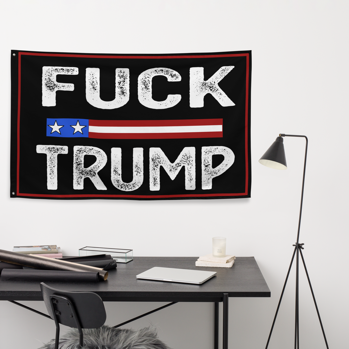 F*ck Trump Flag – Anti-Trump Political Banner with Two Stars – Protest Flag for Home, Yard, or Rally