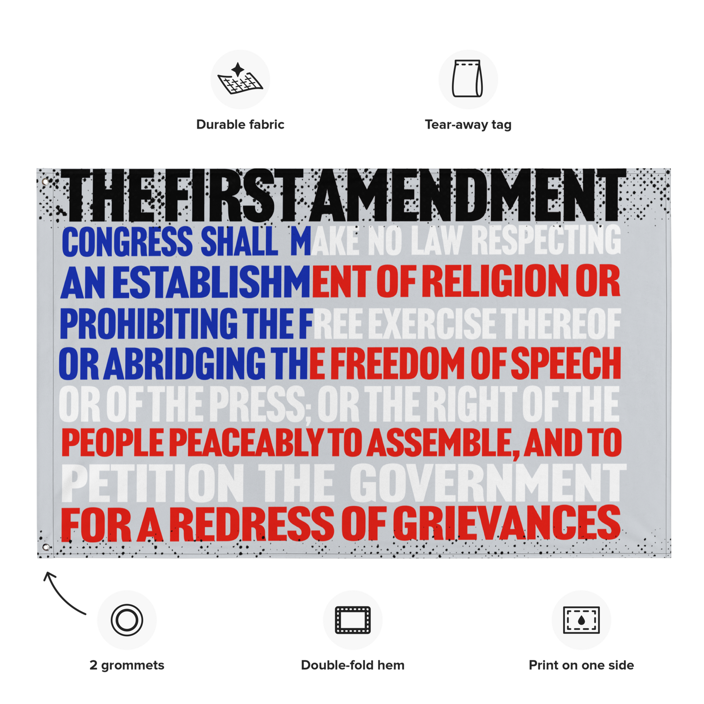 First Amendment Flag- Full Sized Flag 3' x 5'