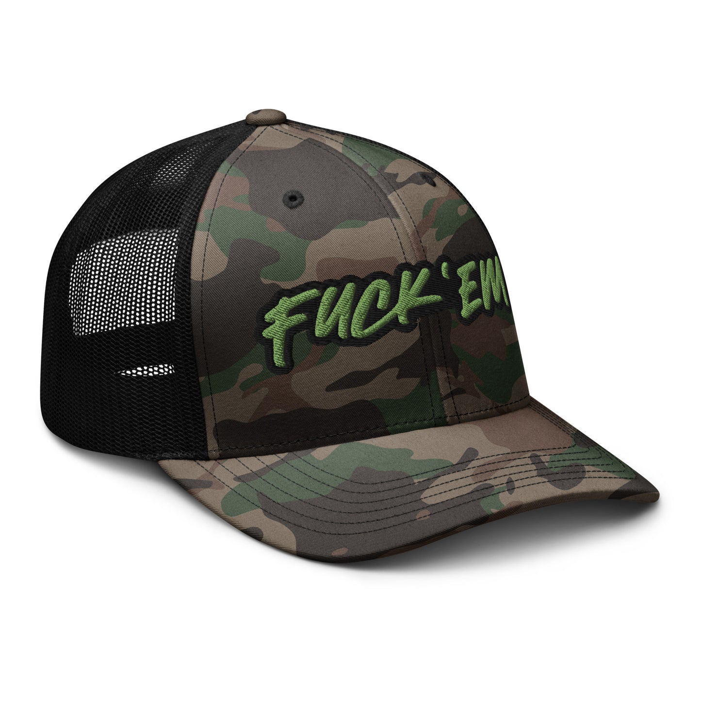 FUCK'EM Camo Trucker Hat