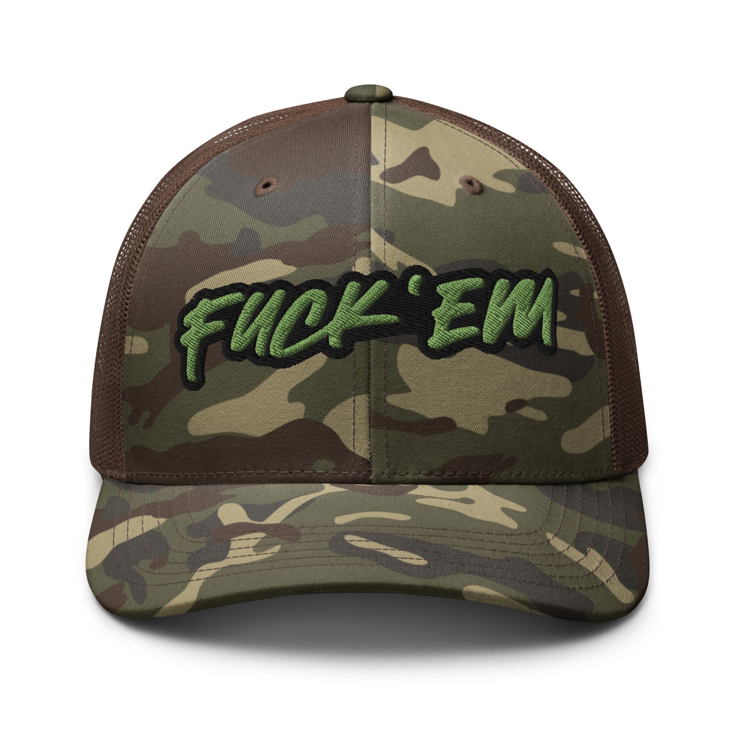 FUCK'EM Camo Trucker Hat