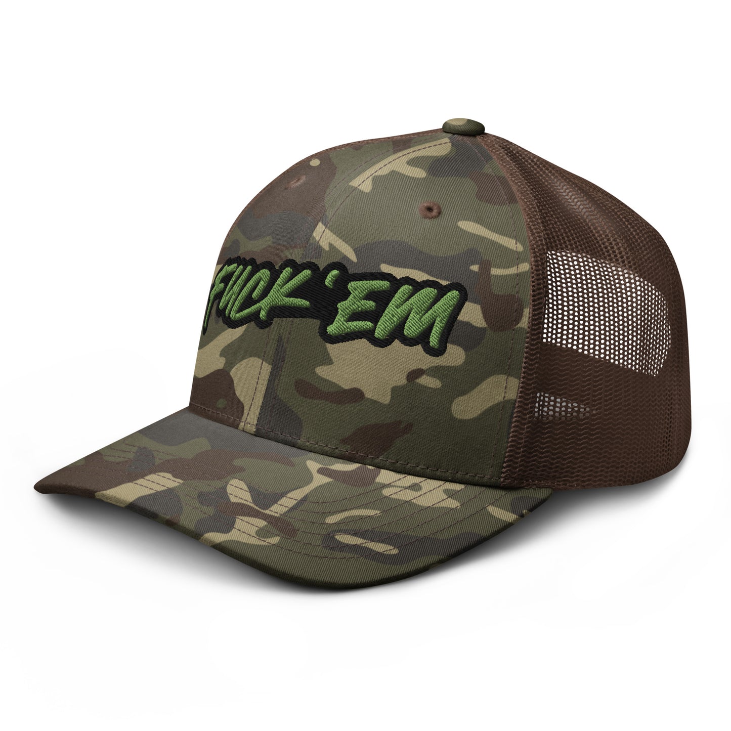 FUCK'EM Camo Trucker Hat