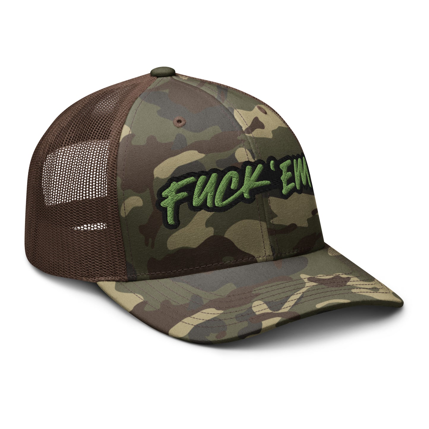 FUCK'EM Camo Trucker Hat