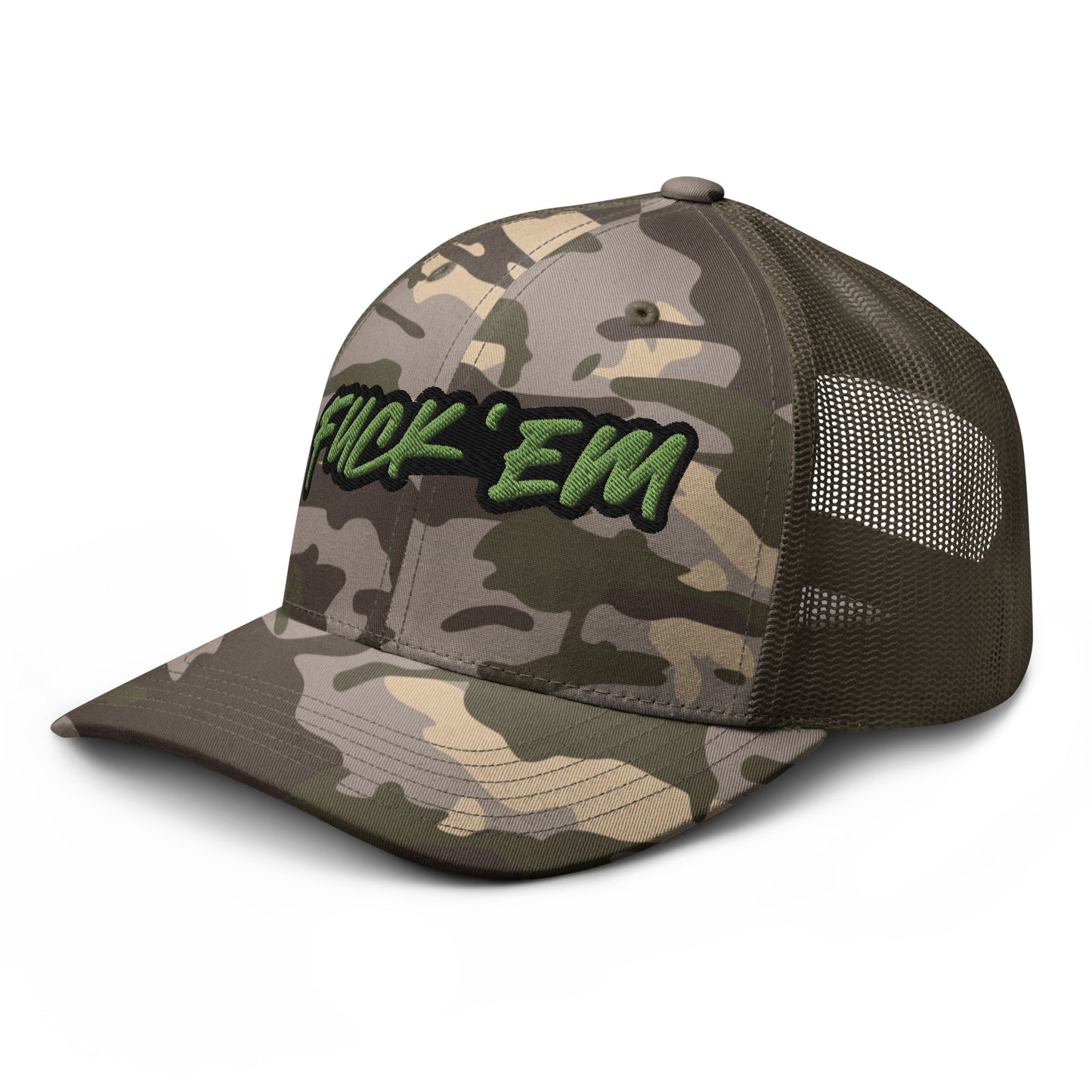 FUCK'EM Camo Trucker Hat