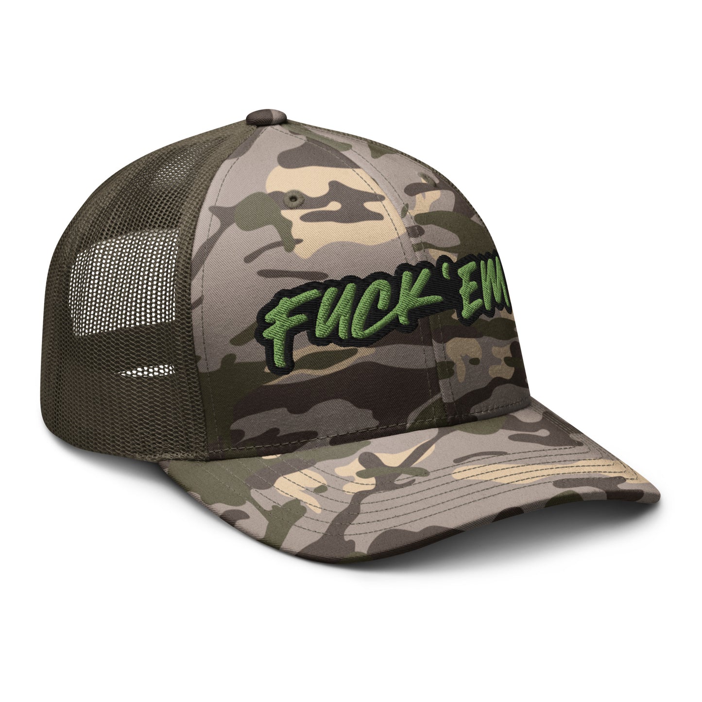 FUCK'EM Camo Trucker Hat