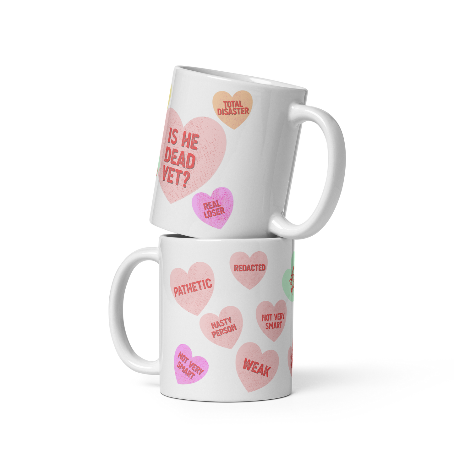 Is He Dead Yet?  Humorous Valentine Hearts Mug