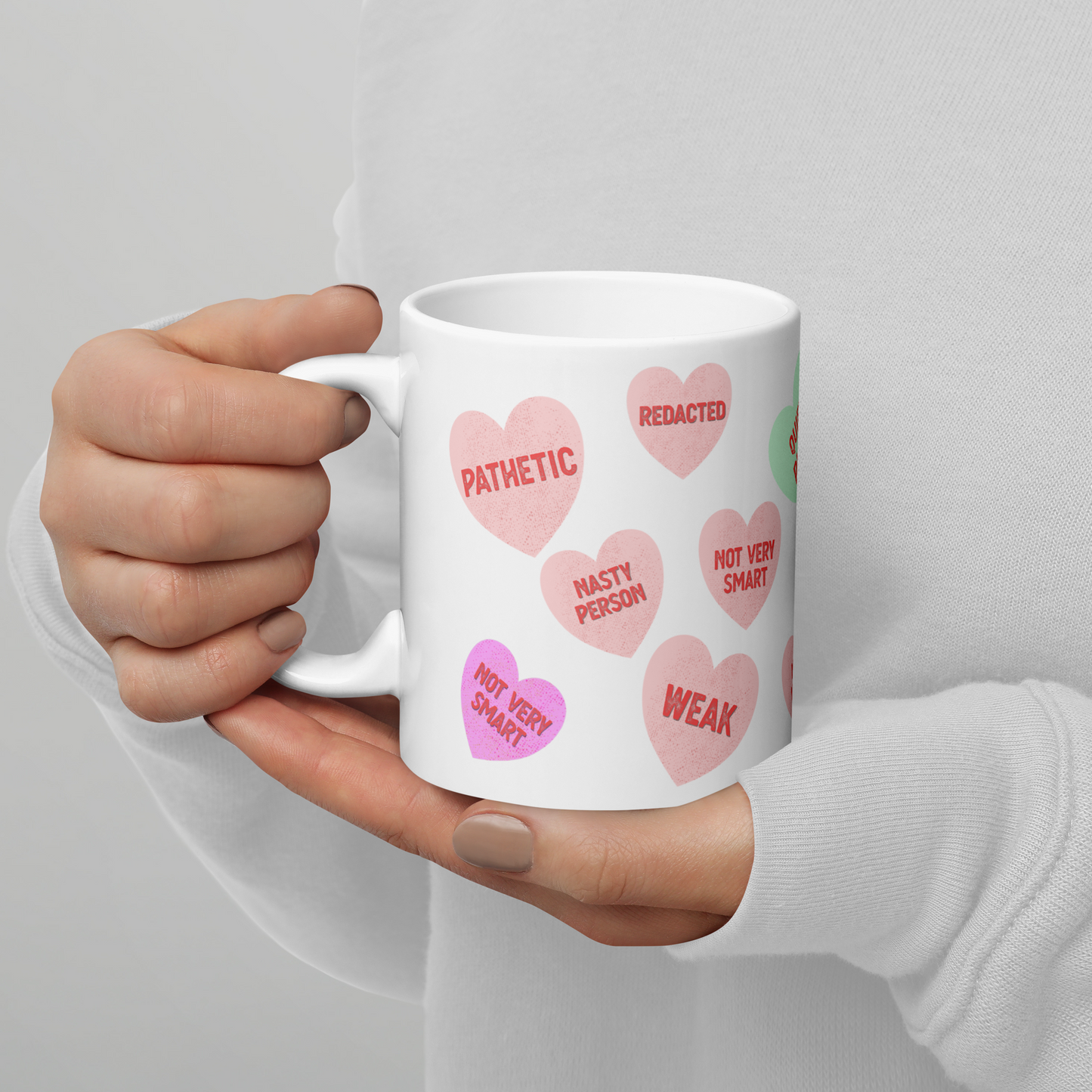 Is He Dead Yet?  Humorous Valentine Hearts Mug